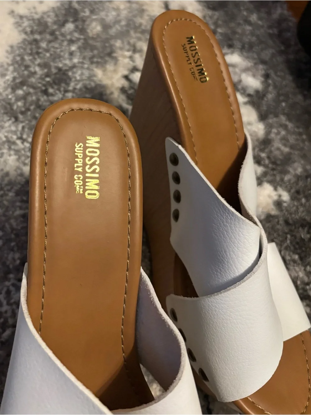 Mossimo Supply Co. White Crisscross Platform Slide Sandals